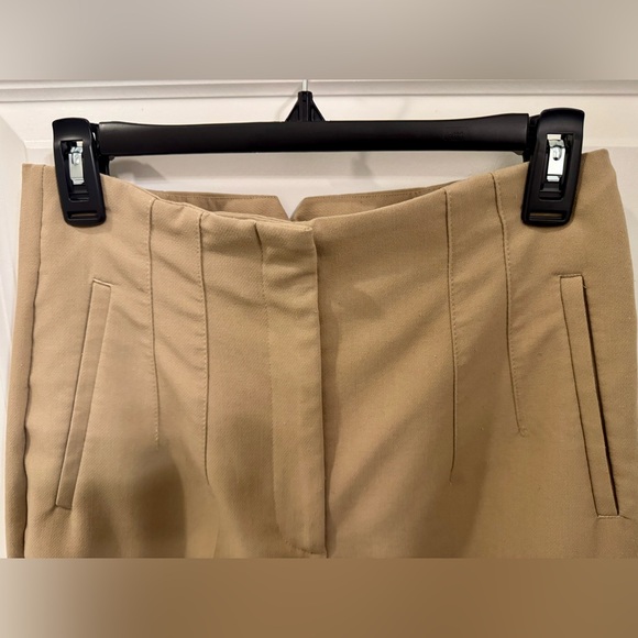 Zara High Waisted Tailored Pants Large Camel Tan Straight Leg Trousers - Picture 3 of 4